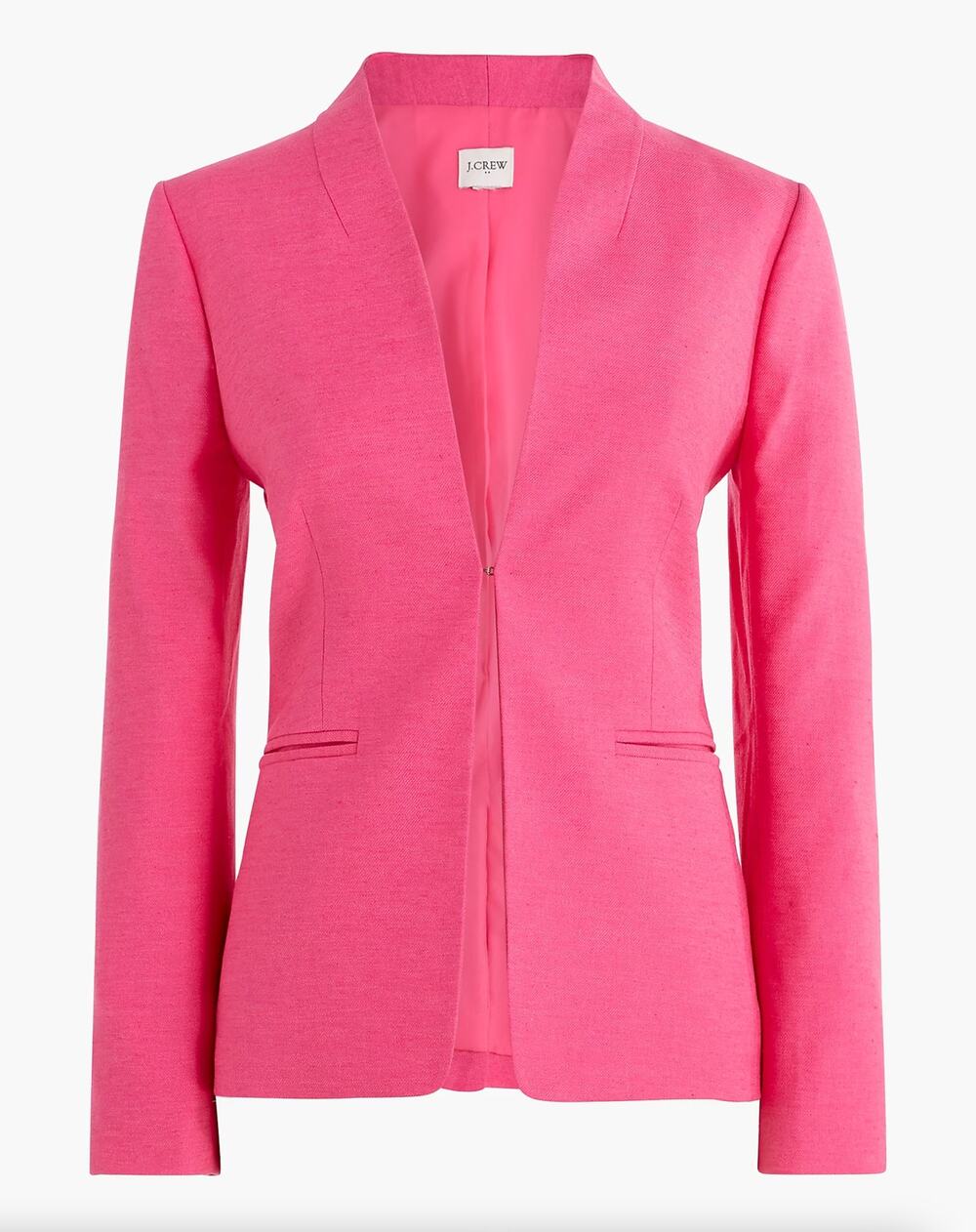 J. CREW Broadway Blazer in Stretch Linen Blend Hot Bubblegum Pink Sz 10 {TT44}